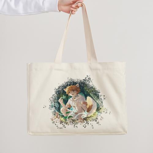 【灵力少年】局部印加厚纯棉横款帆布包